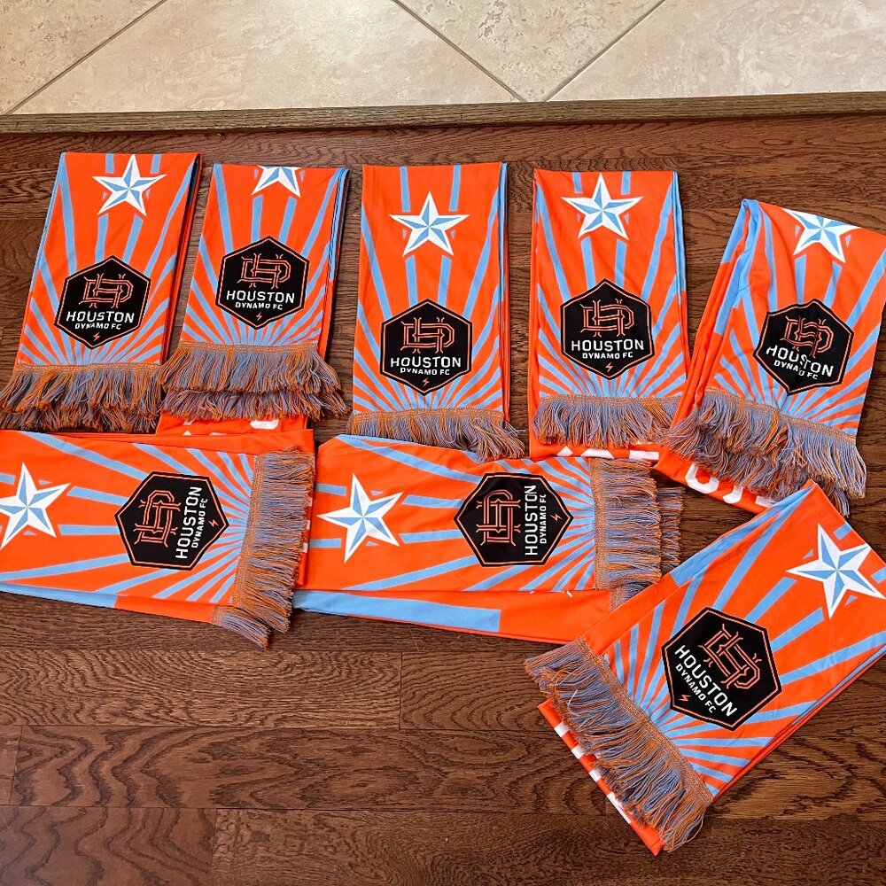 8 NEW Scarves .DYNAMO Houston Soccer Team